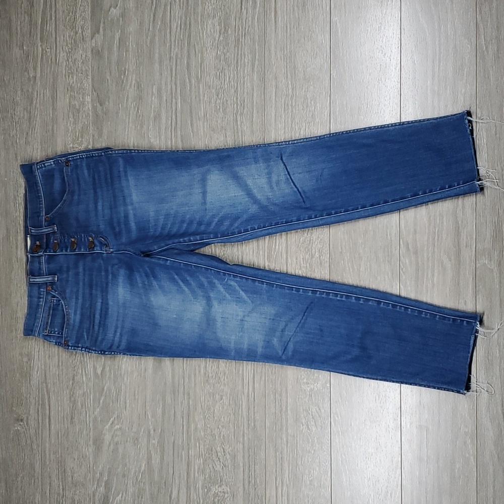 Madewell 10” High Rise Skinny Crop Jeans Raw Hem size 27
